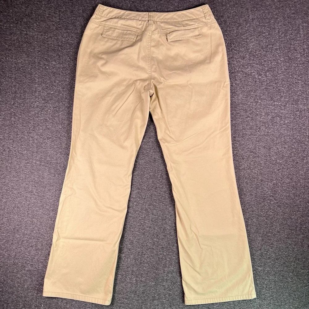 Eddie Bauer Chino Pants Womens 12 Tan Stretch Casual Mid Rise Straight Leg 32x30